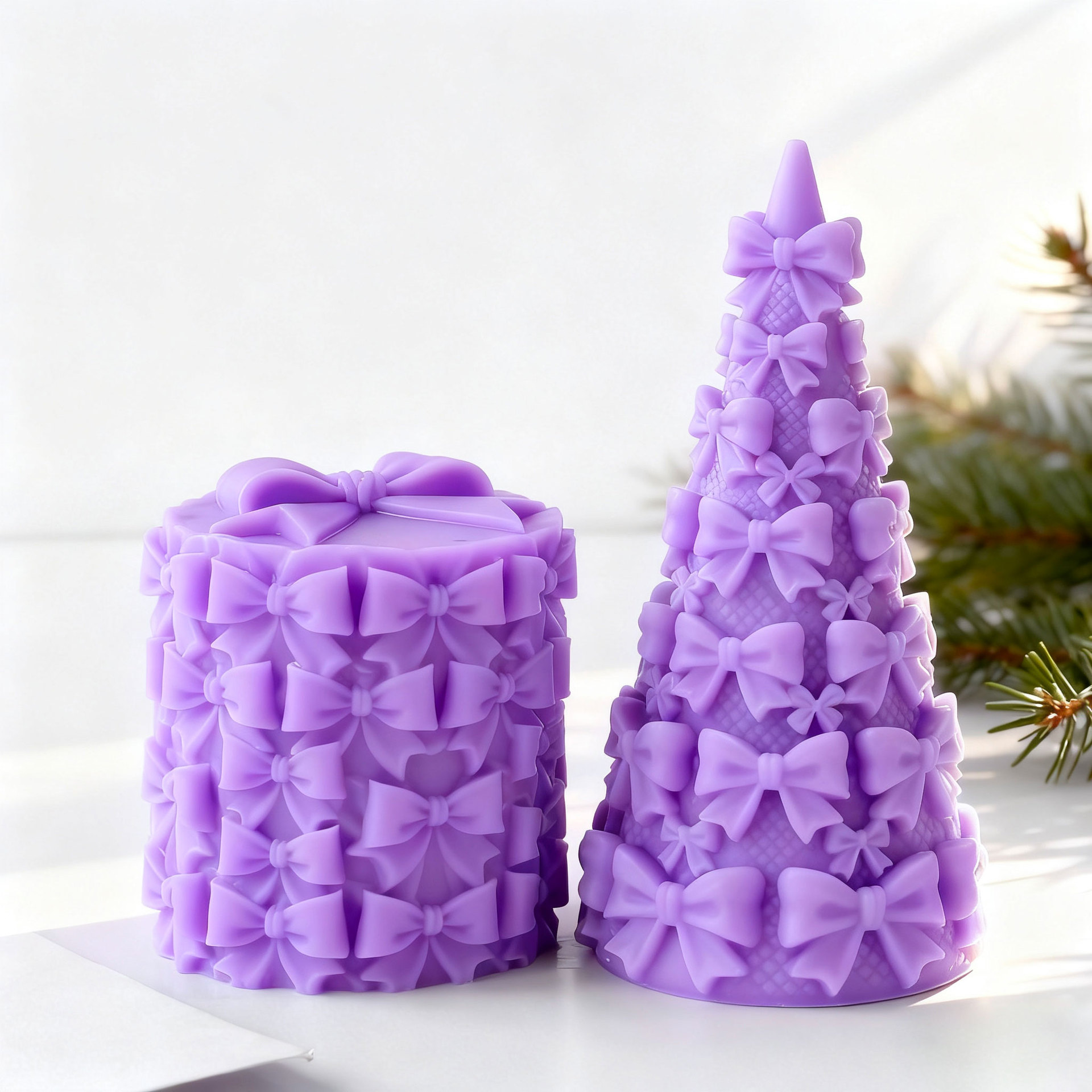 Candle Supplies Shop - แม่พิมพ์ซิลิโคนรูปโบว์ไท 3 มิติ สำหรับทำกล่องของขวัญต้นคริสต์มาส ทำเทียนหอม ทำของประดับยิปซั่ม