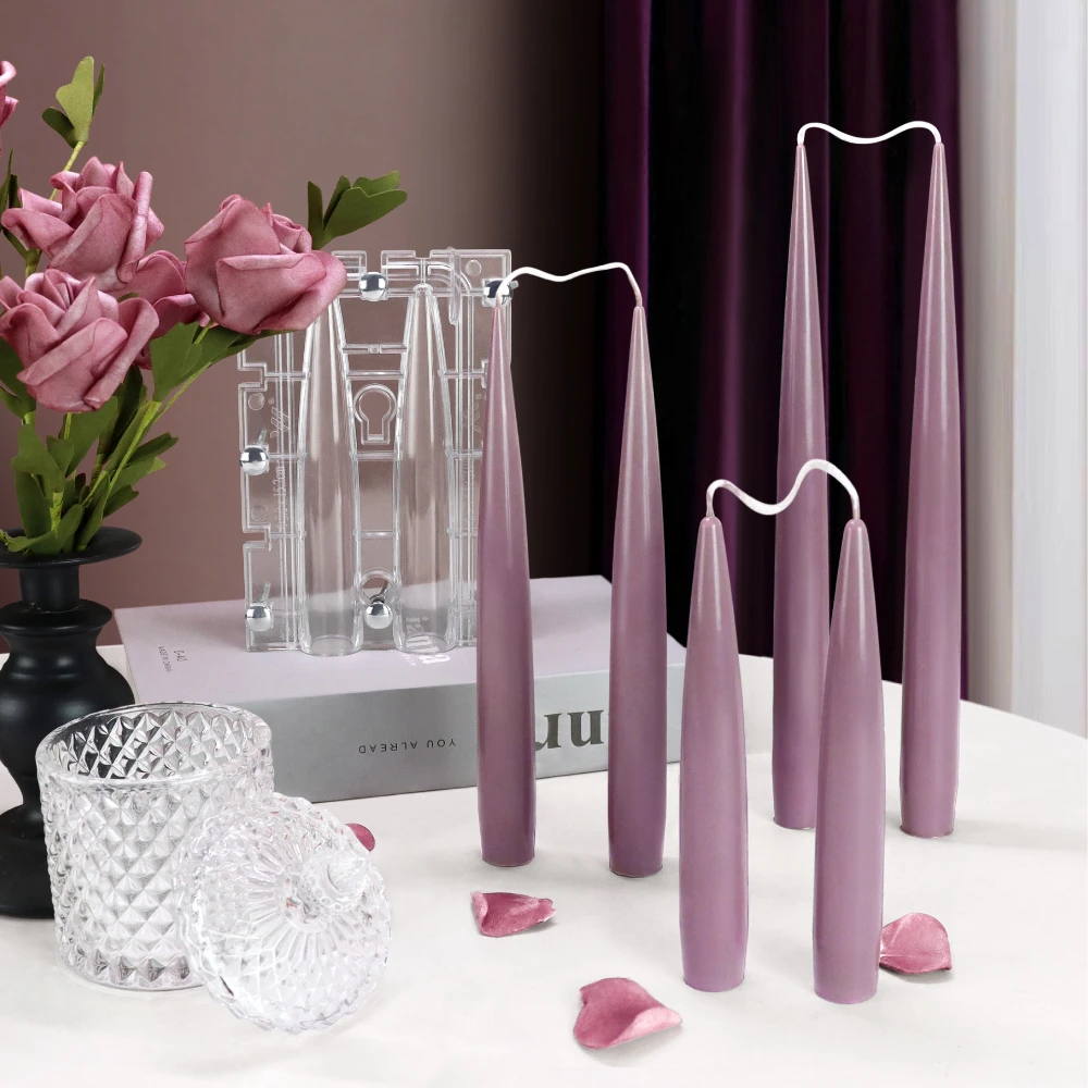 Candle Quotes - Double Pointed คอลัมน์เทียนอะคริลิคแม่พิมพ์เชื่อมต่อกระบอกเทียนพลาสติก Moldwedding Decor บ้านเชิงเทียนทําเครื่องมือ