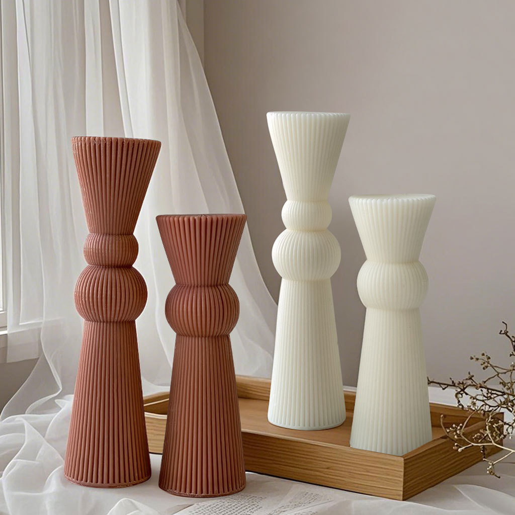 Candle Supplies Shop - DIY ยาวลายเสาเทียนแม่พิมพ์ Handmade กระบอก AROMA เทียนแม่พิมพ์ซิลิโคนโบสถ์เทียนทําอุปกรณ์