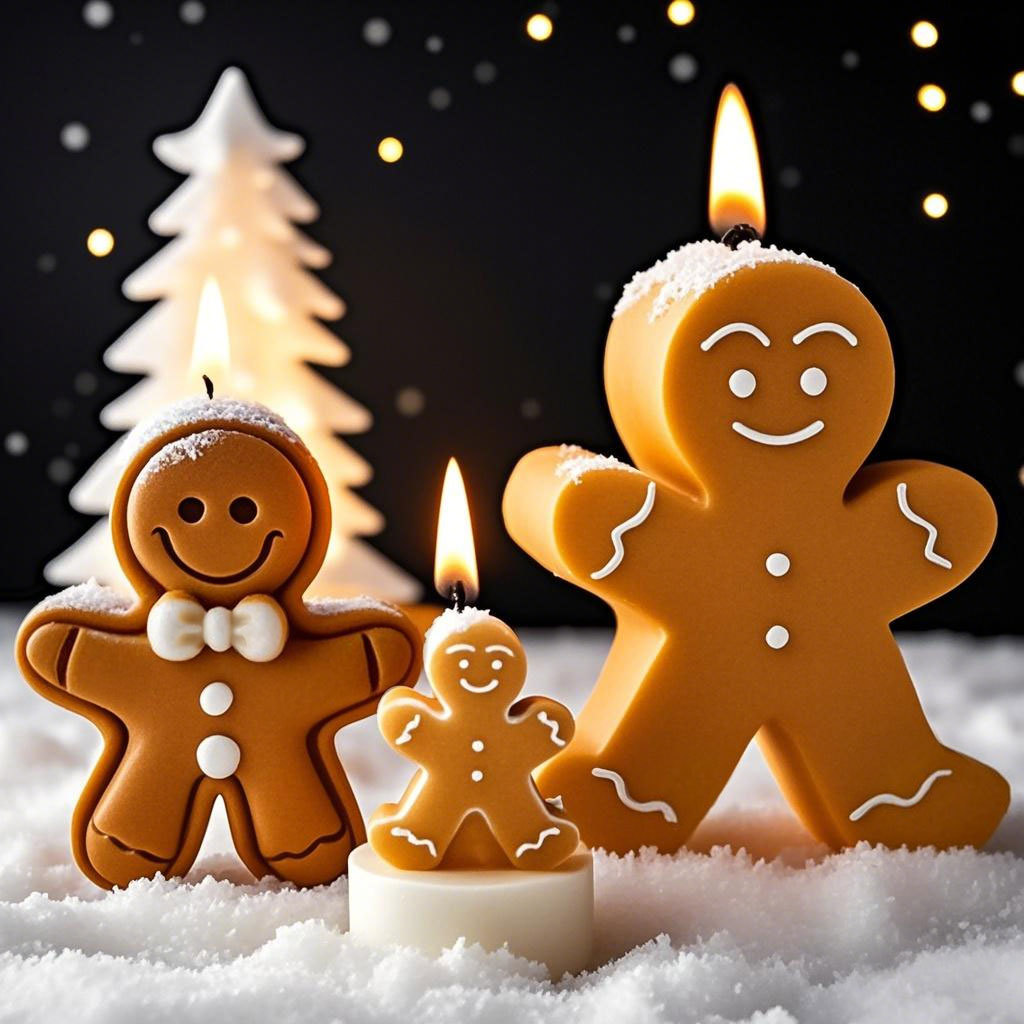 Candle Supplies Shop - DIY การ์ตูน Gingerbread Man ซิลิโคนเทียนแม่พิมพ์คริสต์มาสคุกกี้ช็อกโกแลตเบเกอรี่เครื่องมือสบู่แฮนด์เมดเทียนทําอุปกรณ์
