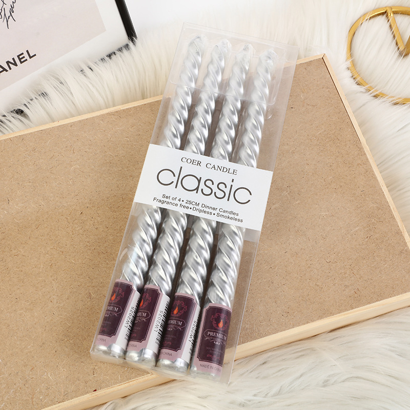เทียนทรงสูงแบบยุโรป 4 ชิ้น พร้ - Candle Quotes บทวิจารณ์และราคา