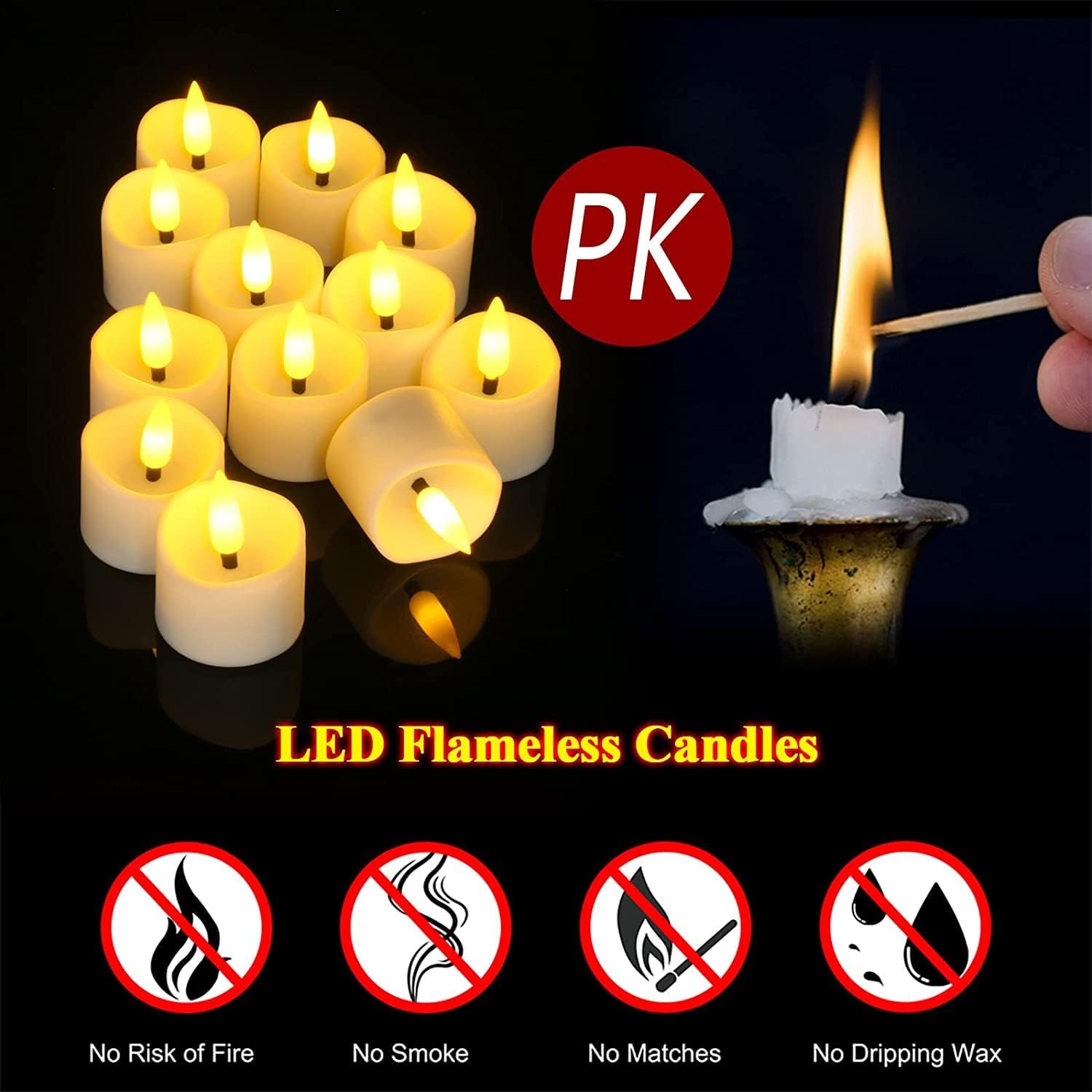 เทียน LED ไร้เปลวไฟ ใช้พลังงาน - Candle Quotes บทวิจารณ์และราคา