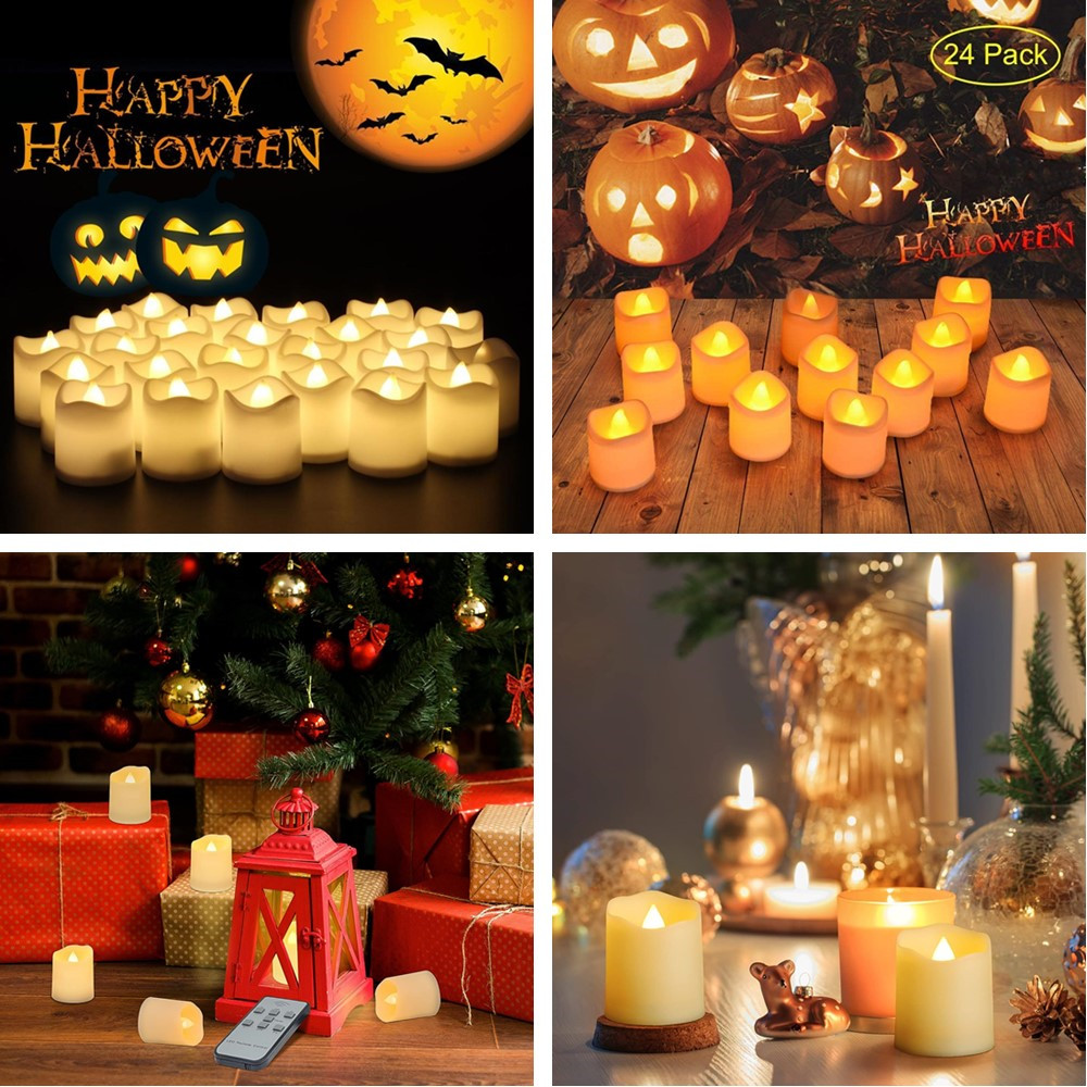 12/24Pcs Flameless ไฟ LED ชาเท - Candle Zero บทวิจารณ์และราคา