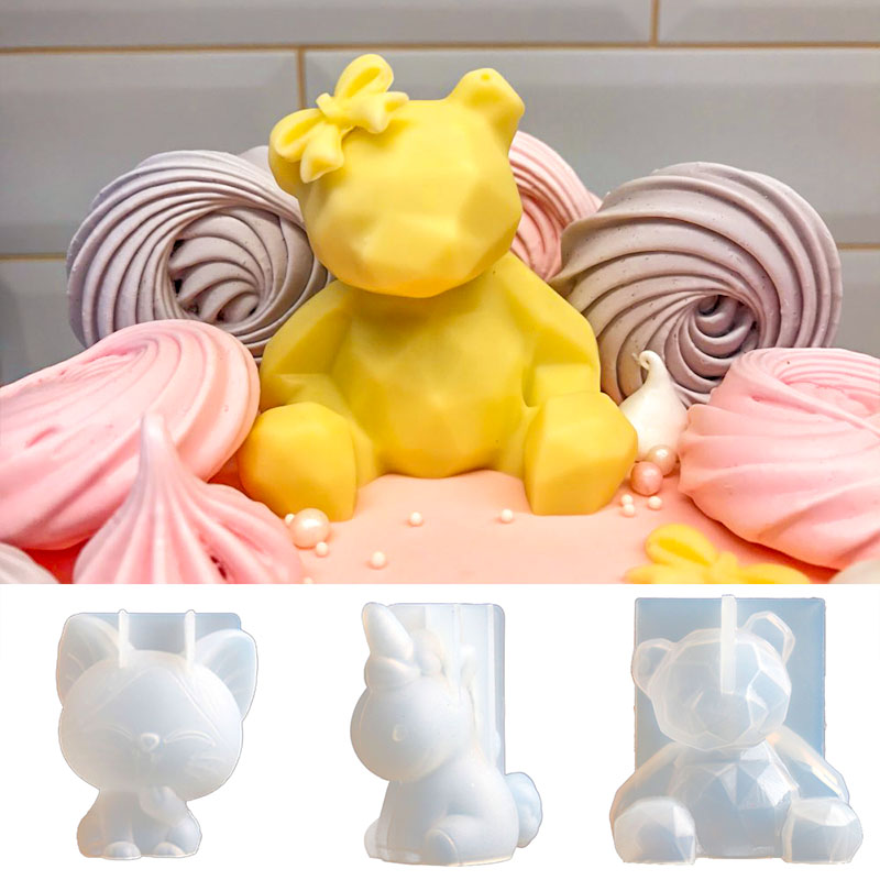 3D สเตอริโอหมีแม่พิมพ์ซิลิโคน  - Candle Supplies Shop บทวิจารณ์และราคา